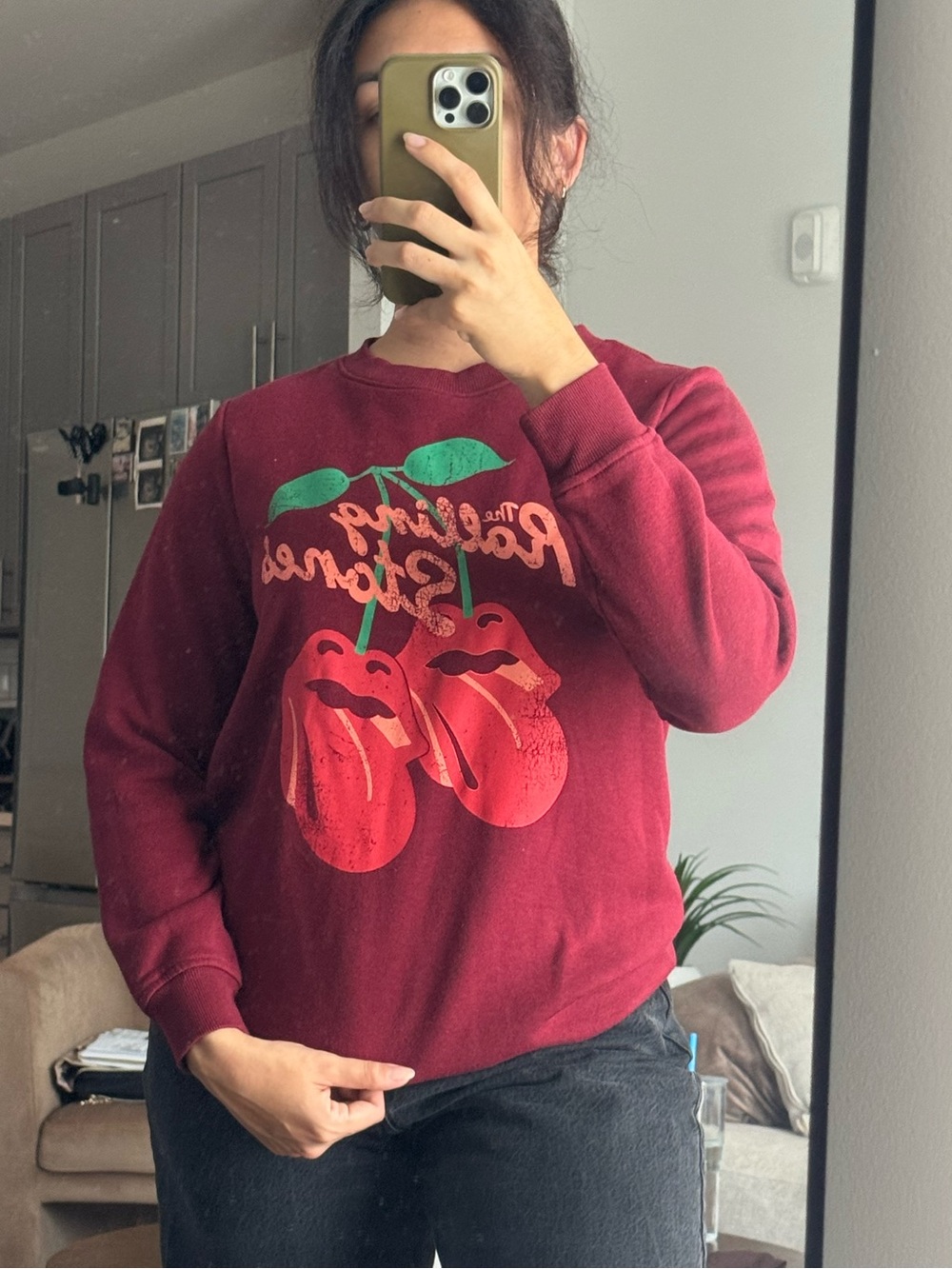 Target Burgundy Crewneck Sweatshirt Rolling Stones